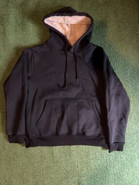 Men's Black Sherpa-Lined Hoodie